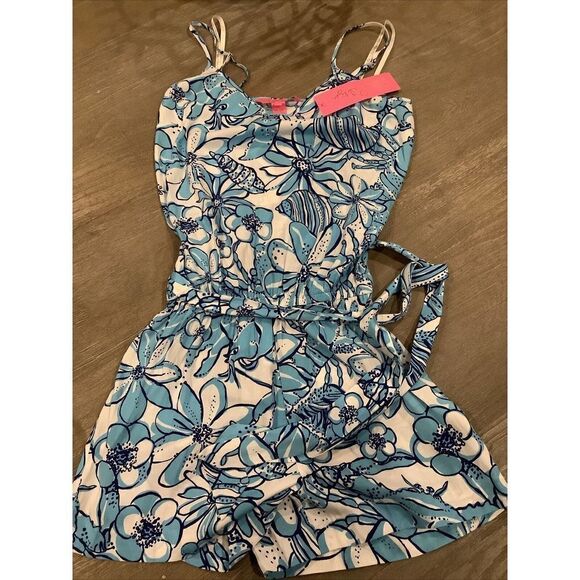 Lilly Pulitzer Deanna Romper Blue Coronado Crab - Picture 8 of 9